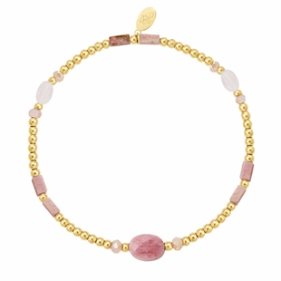 Braid Pink perlearmbånd med naturperle