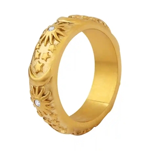 Celestial Star Ring – Forgyldt Ring i Rustfri Stål (6 mm)