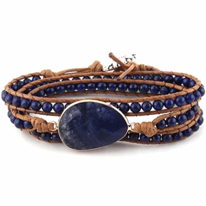 Kalea blå armbånd med perler