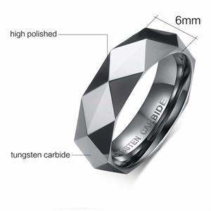 Flot faceteret tungsten ring