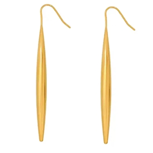 Drop Long Ørering – Lang Forgyldt Ørering i Ædelstål 6 cm