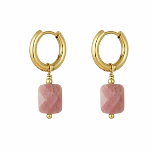 Pink stone ørering