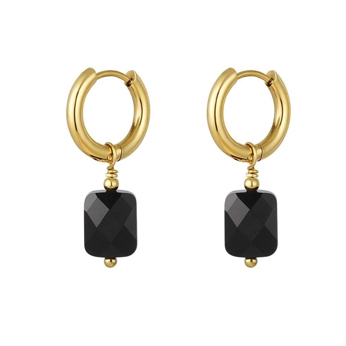 Billede af Black stone ørering