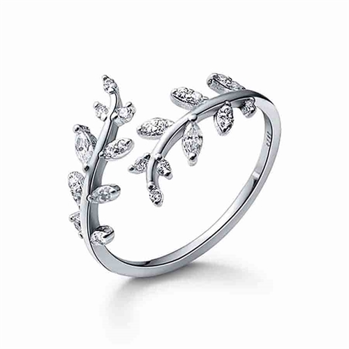 Billede af Flower bandring med CZ og i sterling