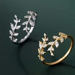 Forgyldt Flower bandring med CZ og i sterling