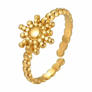 Soleil Ring – Forgyldt Justerbar Blomsterring