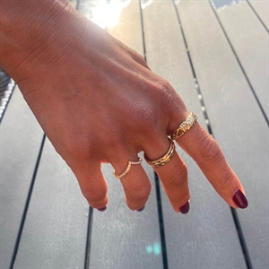 Gold Blanca fingerring i ædelstål 14K og onesize