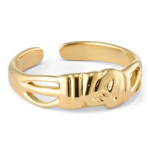 Gold Blanca fingerring i ædelstål 14K og onesize