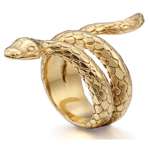 Golden snake ring i ædelstål